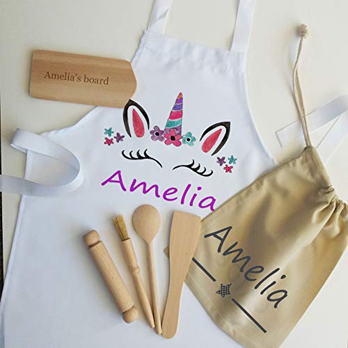Kids Unicorn Personalised Apron & Baking Set | Unicorn Gifts