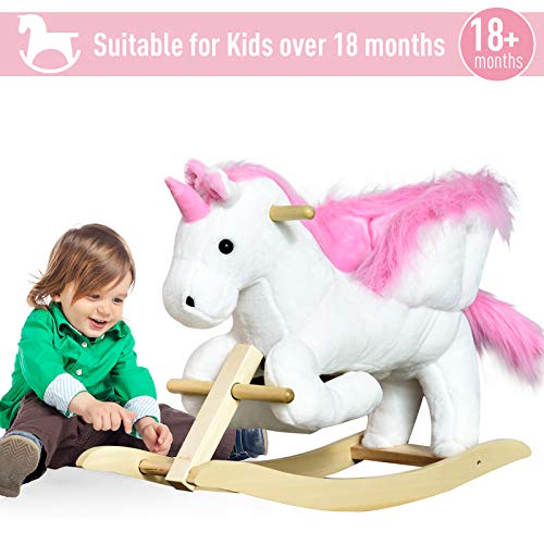 Soft Unicorn Rocker White & Pink Plush