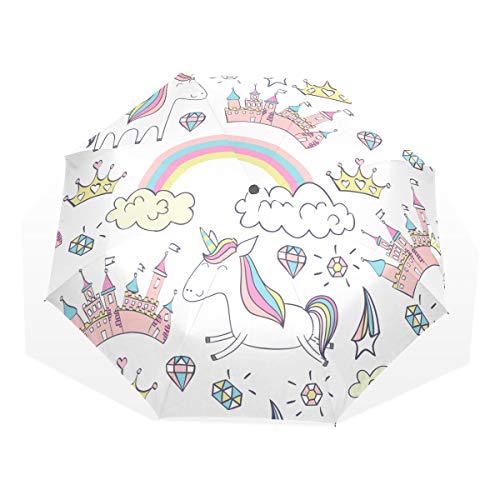 Magical Unicorn Compact Umbrella | Windproof | UV Protection | Travel Umbrella 