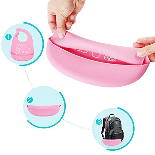 Pink Unicorn Silicone Bib for Babies & Toddlers | Waterproof with Training Spoon