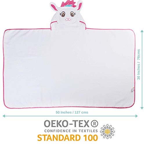 Little Tinkers World Premium Hooded Towel for Kids | Llama Design | Ultra Soft and Extra Large | 100% Cotton Bath Towel with Hood for Girls