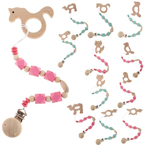 Unicorn Dummy Holder Pink Wooden Beads Silicone Beads 