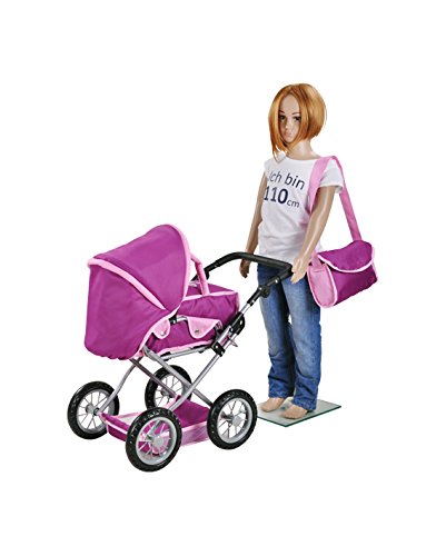 Dolls Accessory | Unicorn Design Pram | Purple