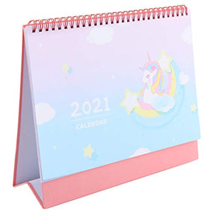 Unicorn Pattern Flip Calendar 2021 | Tabletop Daily Planner