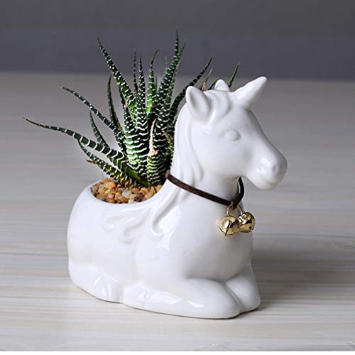 Small Unicorn Plant Pot With Bell For Cactus