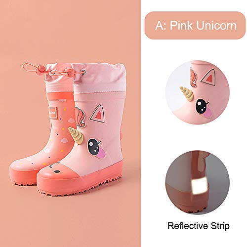 Pink Unicorn 3D Kids Wellington Boots