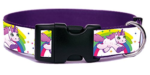 Purple Unicorn & Rainbow Dog Collar 