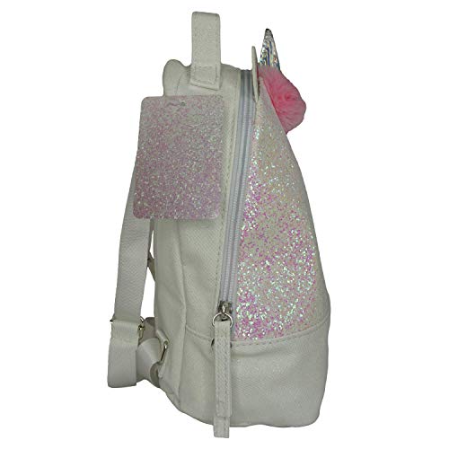 Glitter Holographic Unicorn Backpack- School Children Fun Magical Rucksack Present Birthdays Quality Product Stitching Padded Shoulder Straps Tension Resistant 100% Polyester (Plain)