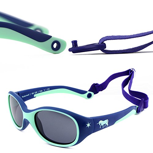 Polarised unicorn kids sunglasses blue