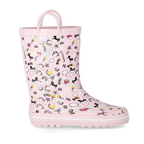 Girls Unicorn Wellington Boots Pastel Pink