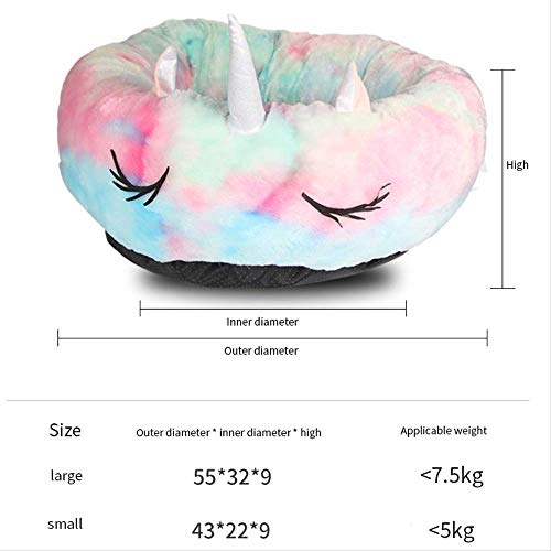 Multicoloured Unicorn Plush Pet Bed