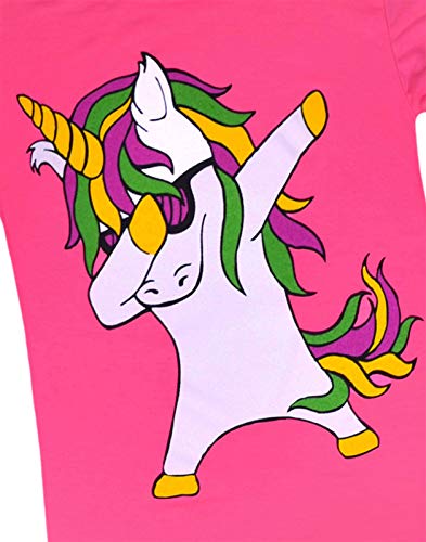 Pink Dabbing Unicorn Top For Kids