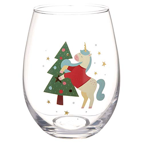 Unicorn Christmas Glass