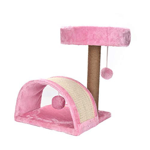 Furry Pink Cat Scratching Post