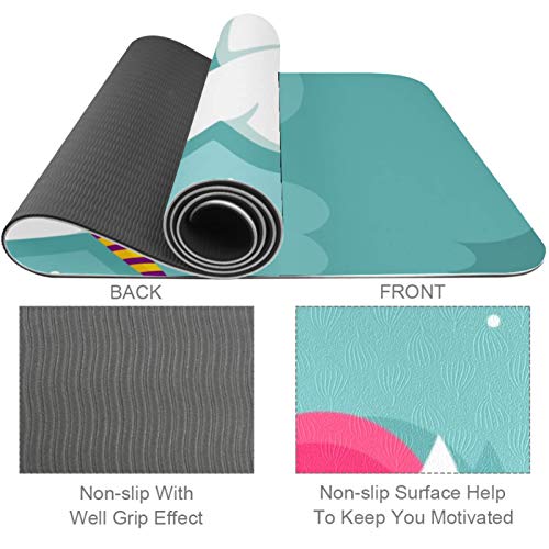 Unicorn Yoga Mat | Thick Non Slip Yoga Mats For Women & Girls Exercise Mat Soft Pilates Mats,(72x24 in, 1/4-Inch Thick)