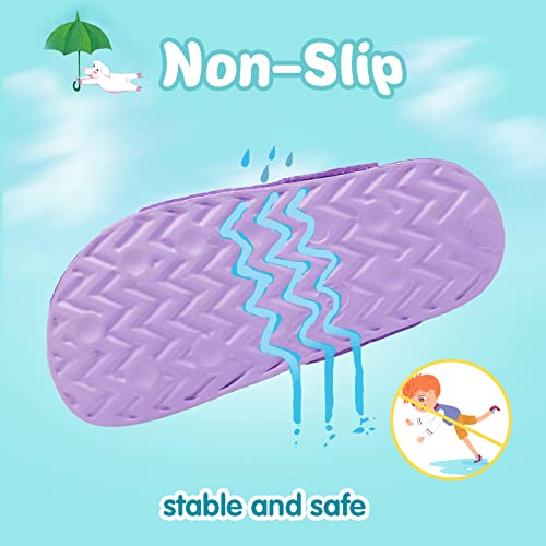 Boys Girls Sandals Kids Summer Sandals Open Toe Little Kids Walking Sandals Anti Slip Toddler Hook-Loop Sandal (Purple Unicorn, 9UK Child)