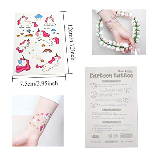 Unicorn Hanging Wall Chart | Inc. 6 Unicorn Tattoo Stickers