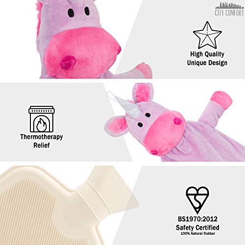 Pink Fluffy Unicorn Hot Water Bottle 