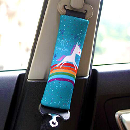 Unicorn Rainbow Seat Belt Cover | Turquoise 