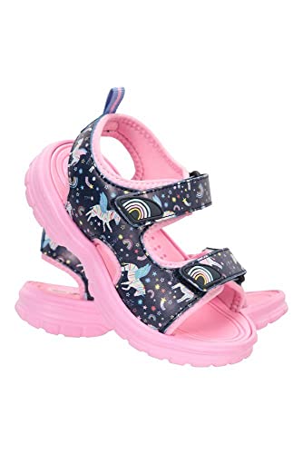 Mountain Warehouse Sand Kids Sandals - Neoprene Lined Kids Beach Shoes, Durable Sandal Shoes, Hook & Loop, Removable Heel Strap Summer Footwear - for Beach Walking Pink Kids Shoe Size 6 UK