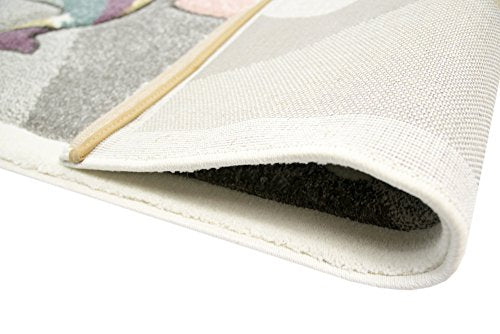 Children's Rug | Unicorn Rainbow | Size 80x150 cm | Grey, Pink, Purple