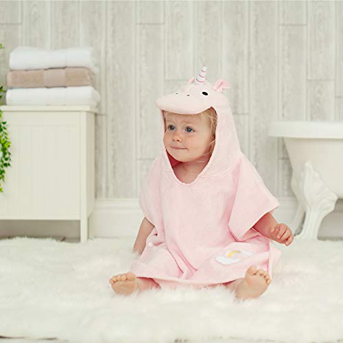 Kids Unicorn Poncho Towel for Girls Aged 1-3 Years | Pink