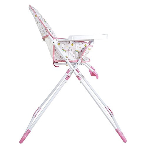 My Babiie Baby unicorn themed rainbow highchair high chair adjustable folds down