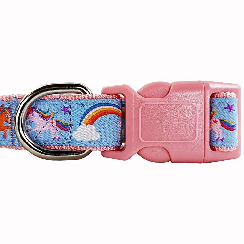 Unicorns & Rainbows Pink Dog Collar 