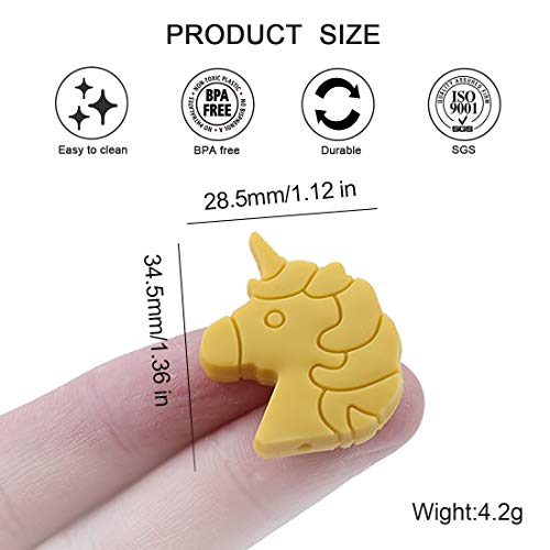 Unicorn Series DIY Silicone Beads Teether Accessories 10pc