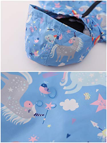 Cute Girls Blue Waterproof Puddle Suit