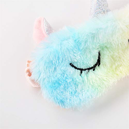 Cute Rainbow Unicorn Sleeping Mask With Horn