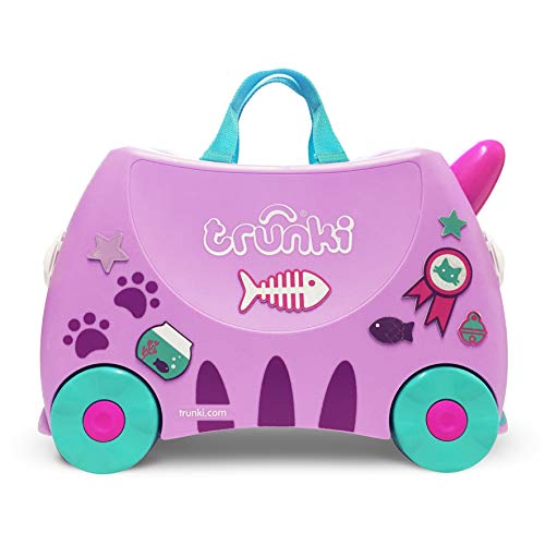 Trunki Children’s Ride-On Suitcase & Hand Luggage: Cassie Cat (Lilac)