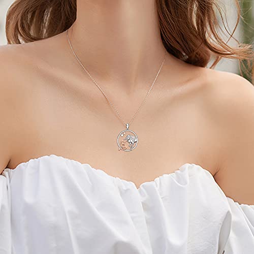 Mermaid & Unicorn Pendant | Necklace | Sterling Silver & Copper 