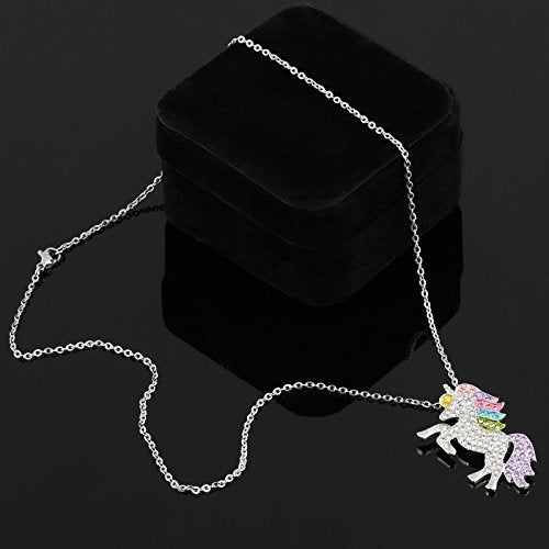 Crystal Rainbow Unicorn Necklace 