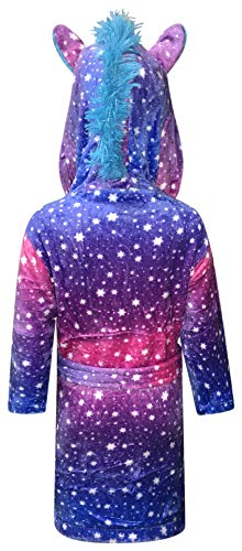 Pink & Purple Unicorn Dressing Gown With Stars 