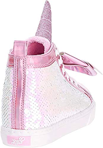 Unicorn JoJo Siwa Trainer Hi Top Girls Pink Silver