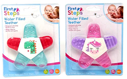 Unicorn & Dinosaur Water Filled Baby Rattle Teether Toy