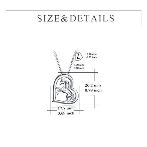 Sterling Silver Unicorn Heart Necklace