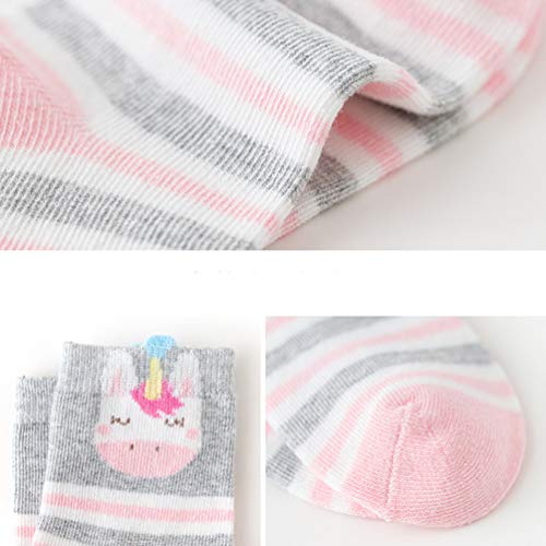 Pink & Grey Unicorn Socks For Girls
