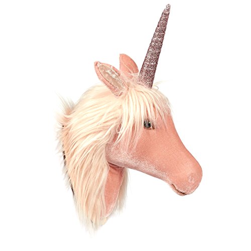 Juvale Unicorn Head Wall Mount - Wall Art Room Decor, Girls, Pink