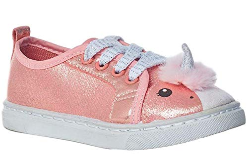 Rose gold pink peach unicorn trainer girls