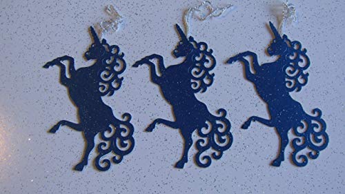 Blue Glitter Unicorn Christmas Tree Decoration