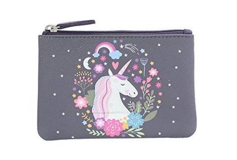 Unicorn Leather Applique and Printed Leather Coin Purse