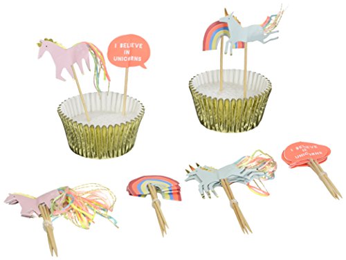 Unicorn Cupcake Gift Set Kit - I Believe In Unicorns - Cases & Toppers Pack of 24