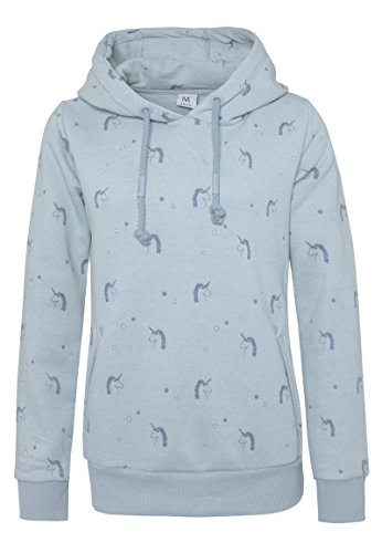 Sublevel Women’s All-Over Unicorn Print Hoodie | Hooded Unicorn Sweatshirt, Loungewear Middle-Blue XS