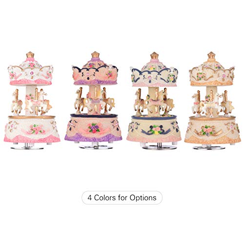 Unicorn  Music Box Carousel | Colour Change LED Light | Rotating Unicorn