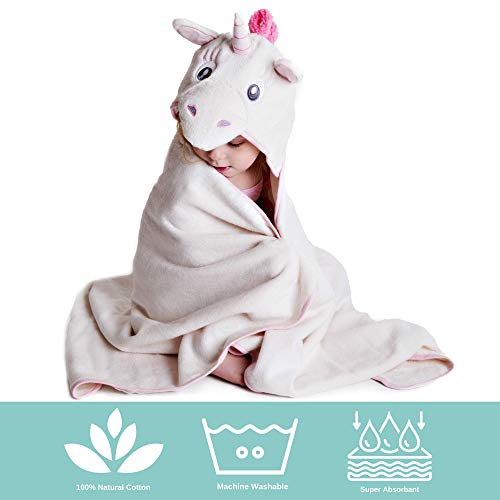 Little Tinkers World Premium Hooded Towels For Kids | Unicorn Design | Ultra Soft and Extra Large