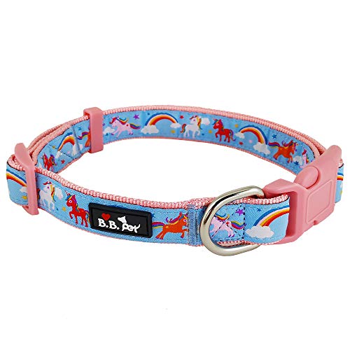 Unicorns & Rainbows Dog Collar | Adjustable With Buckle | 11" - 15" | Bestbuddy Pet
