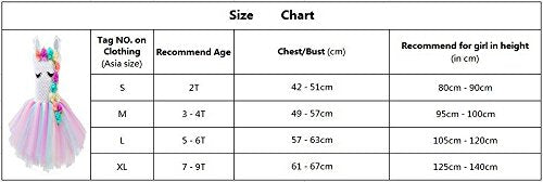 Girls Princess Unicorn Rainbow Tutu Fancy Dress Kids Ballet Tulle Birthday Party Fancy Dress