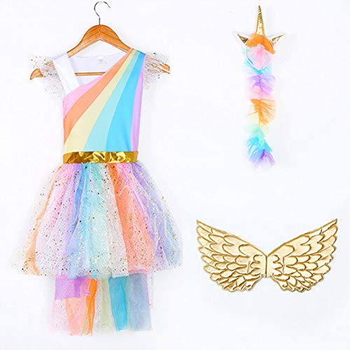 Girls Unicorn Rainbow Dress 